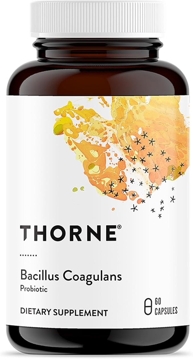 THORNE 凝结芽孢杆菌,货架稳定素食益生菌,60粒 | 支持 GI 功能和规律,帮助缓解偶发性气体、腹胀、腹泻和便秘*,NSF 内容认证 访问 THORNE 品牌旗舰店